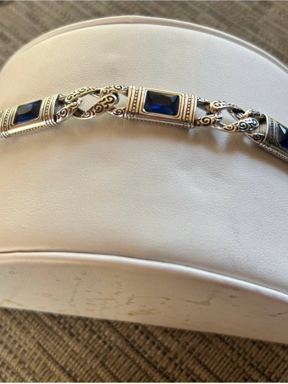 Fashion Nova Silver Bracelet with Blue Stones - Picture 2 of 5
